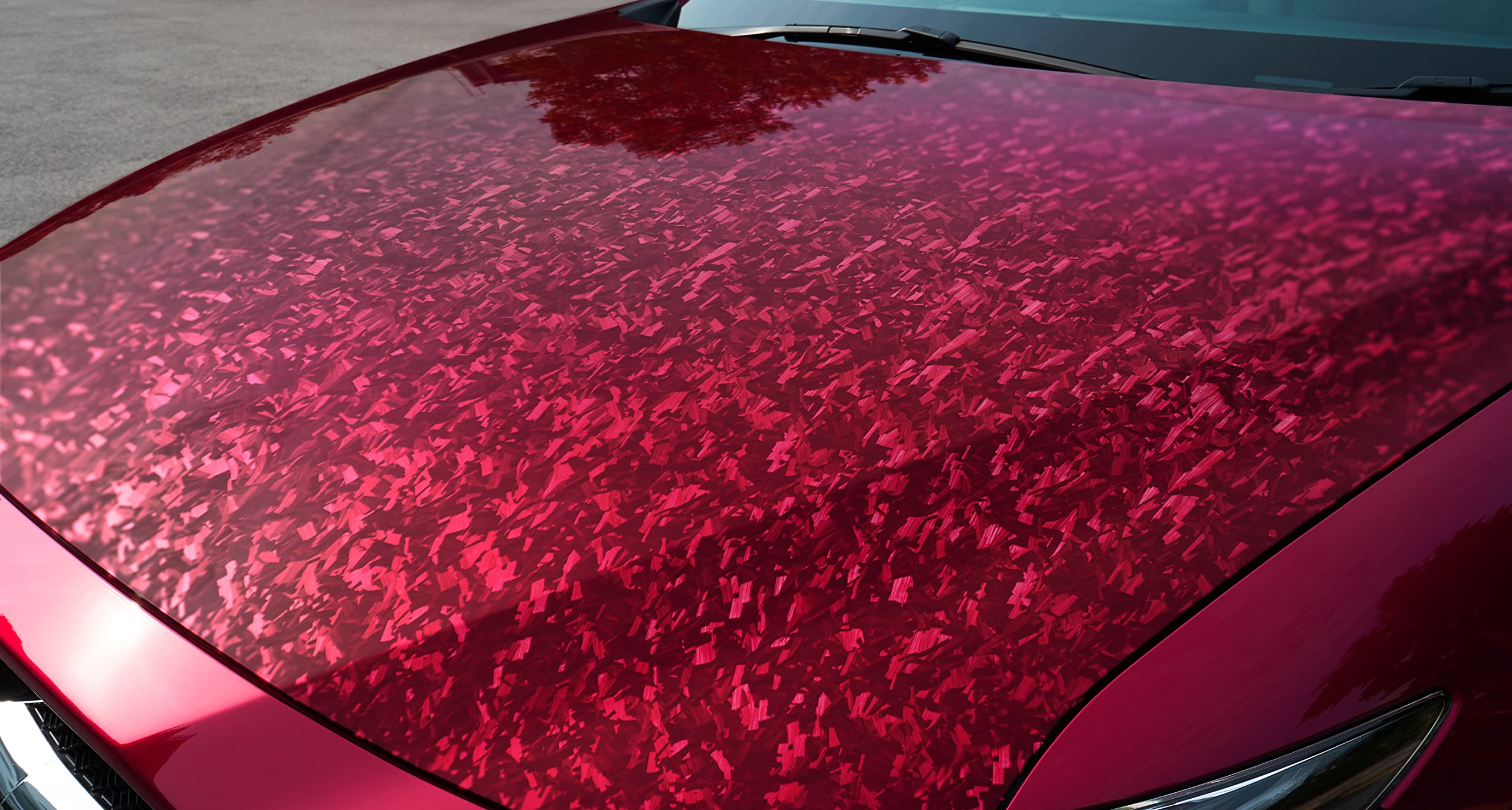 STEK DYNO Forged-Carbon Red Wine Paint Protection Film (PPF)